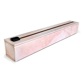 ChicWrap Rose Marble Parchment Paper Dispenser with 15"x 33" (42 Sq. Ft) Roll of Culinary Parchment Paper - Reusable Dispenser with Slide Cutter
