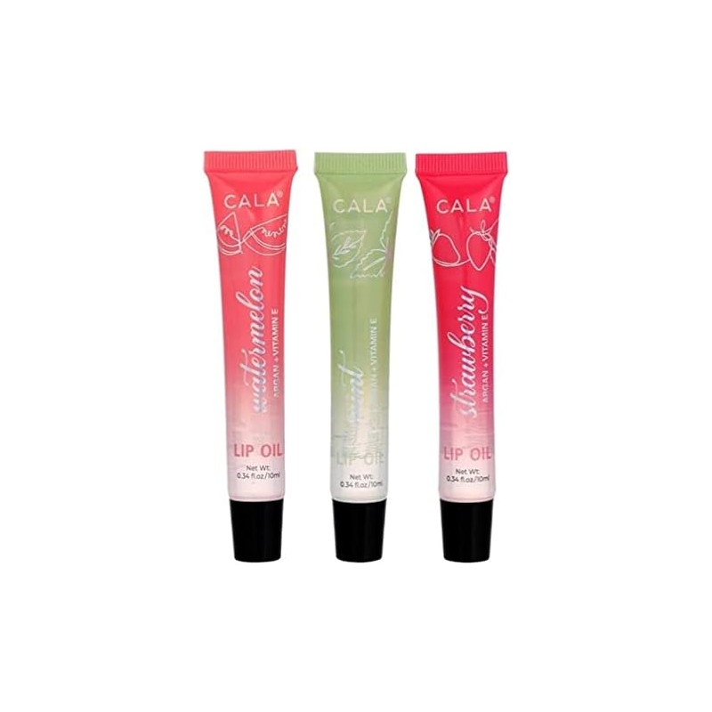 Feel Foxy Trío de aceite de labios: menta, sandía, fresa