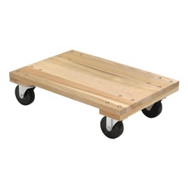 Vestil HDOS-1624-12 Solid Deck Hardwood Dolly with Hard Rubber Casters, 1200 lbs Capacity, 24" Length x 16" Width x 6-3/4" Height