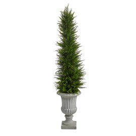 Nearly Natural 4.5ft. Cypress Artificial Tree in Decorative Urn UV Resistant (Indoor/Outdoor)