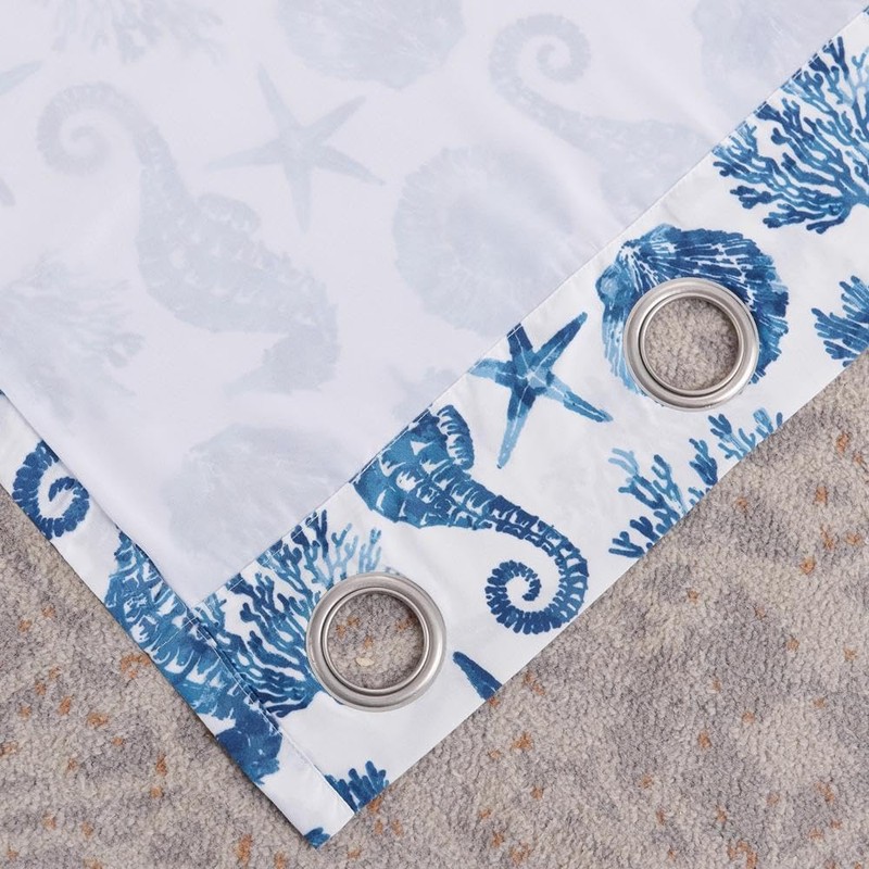 Greenland Home Pebble Beach Sealife Grommet Top Curtain Panel Pair
