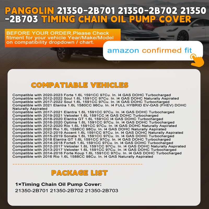 PANGOLIN 21350-2B701 21350-2B702 21350-2B703 Timing Chain Oil Pump Cover for