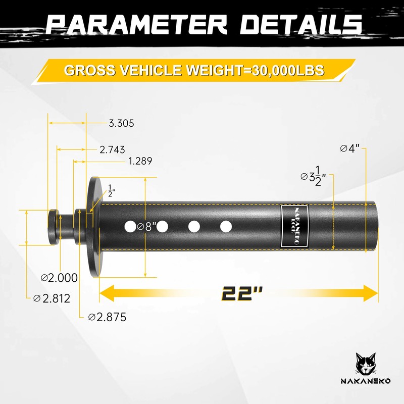NAKANEKO Fifth Wheel to Gooseneck Kingpin Adapter,Fit for Campers,Trailers,Tractors,Semi-Tractor with