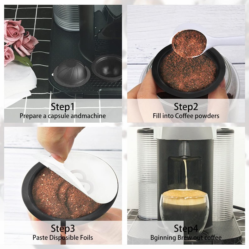 5Pcs Refillable Coffee Capsule 230ml Reusable Coffee Pods BPA-Free Reusable