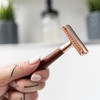 ANYMALE® Safety Razor with Sandalwood Handle - Set with Stand