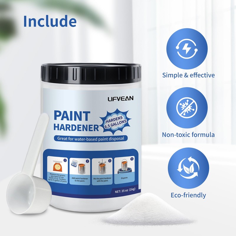 LIFVEAN Paint Hardener for Disposal (35 Ounce) Fast Acting Solidifier