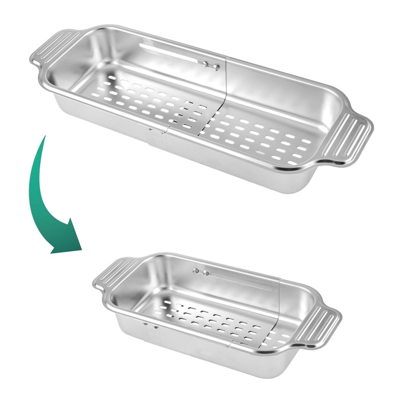 Stainless Steel Sink Strainer Extendable Kitchen Organiser Variable Pasta Strainer