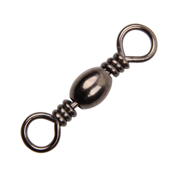 Fishing Barrel Swivels - 50/100 pcs Rolling Ball Fishing Swivel with Solid Ring Fishing Tackle Accessories Hook Line Connector Copper with Stainless Steel Black Nickle Coated Test Strength 35 - 165lbs