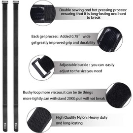Epessa Bike Rack Strap Bike Wheel Stabilizer Straps, Bike Strap with Stonger Gel Grip, Adjustable Bike Rack Wheel Strap, Bike Tie Down Straps Bike Car Rack Accessories(4XBlack)