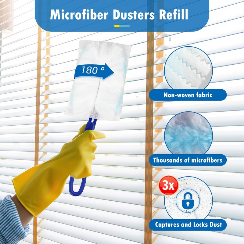 30 Count Duster Refills Compatible with Swiffer Dusters 180 /