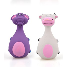 Big Belly Cartoon Animal 2 Pack Squeaky Dog Cat Pet Toys, Grind Teeth Dog Cat Pet Toys, Chew Dog Cat Pet Toys, Interactive Dog Cat Pet Toys…