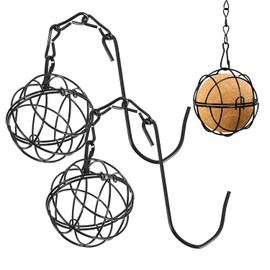 2PCS Fat Ball Feeder Bird Feeders Hanging Station Hanging Bird Feeder Fat Balls Feeders with 2 S-Shaped Hooks for Outdoor Garden with 2 S-Shaped Hooks for Outdoor Garden
