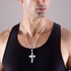YL Men's Cross Necklace Stainless Steel Crucifix Pendant 22'' Rolo