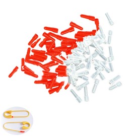 ArrErr 50 Pack Brooch Pin End Cap Needle Tip Protector Keeper Stopper Rubber Protective Cover Prick Proof Safety Mini Sleeve Case for Badge Broaches Suit Backing Lapel Hat Pins DIY Jewelry Brooches