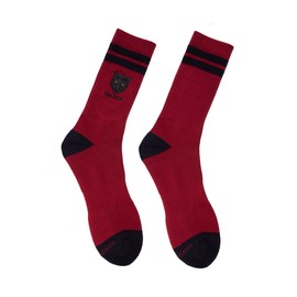 Goorin Bros. The Farm Unisex Embroidered Athletic Socks, Dark Hunt (Burgundy), Large/X-Large