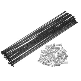 QUARKZMAN Bicycle Carbon Steel Spokes 14G 246 mm with Nipples Black Pack of 36