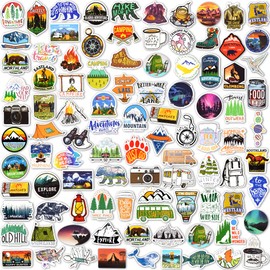 SUSIHI 160Pcs Nature Stickers for Kids Outdoor Adventure Stickers for Water Bottles Waterproof Camping Vinyl Stickers for Yeti Cooler