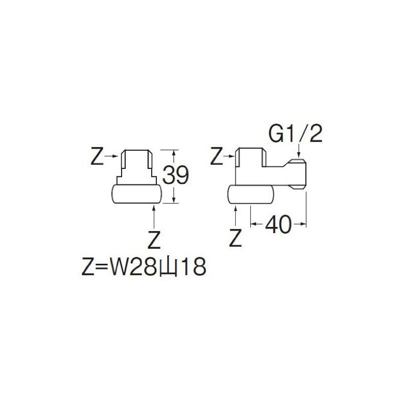 SANEI PB18S Mixing Faucet Branch Socket T from Mixing Faucet