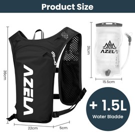Flintronic Ultralight Hydration Pack, Breathable Running Vest with 1.5L Water Bladder, Adjustable Waterproof Running Backpacks with Reflective Strips