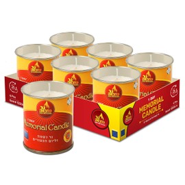 Ner Mitzvah 1 Day Yartzeit Candle - 6 Pack - 24 Hour Kosher Yahrtzeit Memorial and Yom Kippur Candle in Tin Cup Holder