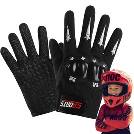 J10C Kids Dirt Bike Gloves, Pro-Grade Protection for Children's Mini Motorcycle, BMX, ATV, MTB - Breathable Full Finger Cycling Gloves