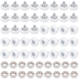 beinkmake 20Pcs 22mm Drawer Rollers Drawer Replacement Wheels Bearing Plastic Small Pulley with Nuts for Sliding Furniture File Cabinet