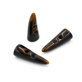 10x 50mm Large Horn Imitation Tooth Toggle Buttons For Jacket Coat Blazer Cream bone Dark Coffee