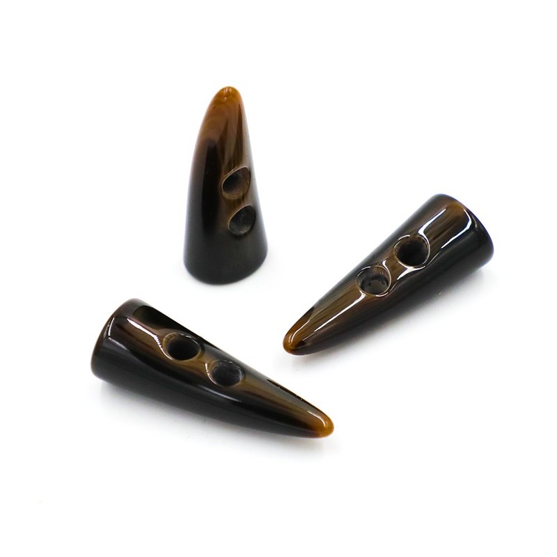 10x 50mm Large Horn Imitation Tooth Toggle Buttons For Jacket
