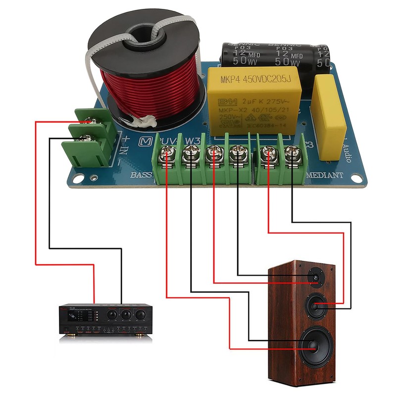 3 Way Speaker Crossover, PUV-W3 200W Passive Crossover for HiFi