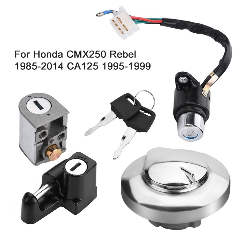 Motorcycle Ignition Switch Fuel Gas Cap Seat Lock Keys for