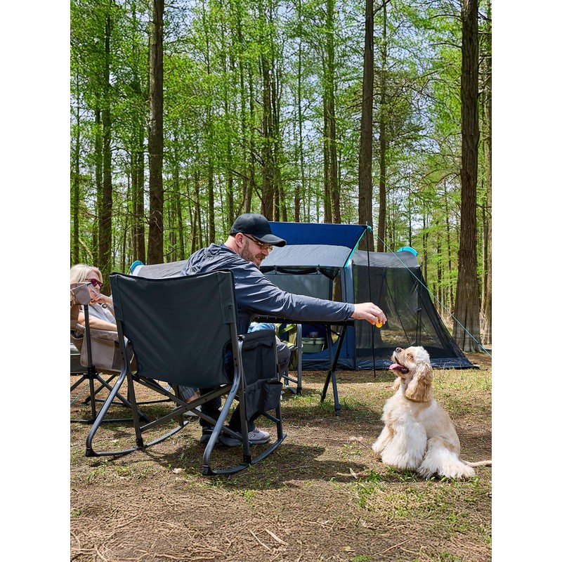 TIMBER RIDGE Folding Oversized Rocking Camping Chair, 400lbs Capacity Portable