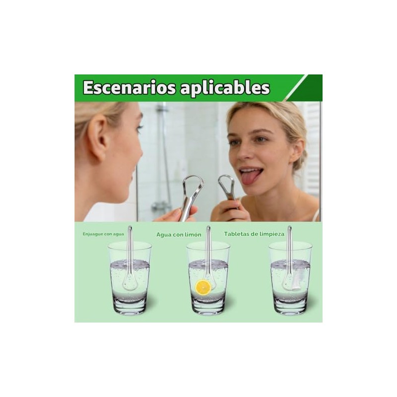 Set de 4 Cepillo de Lengua de Acero Inoxidable con