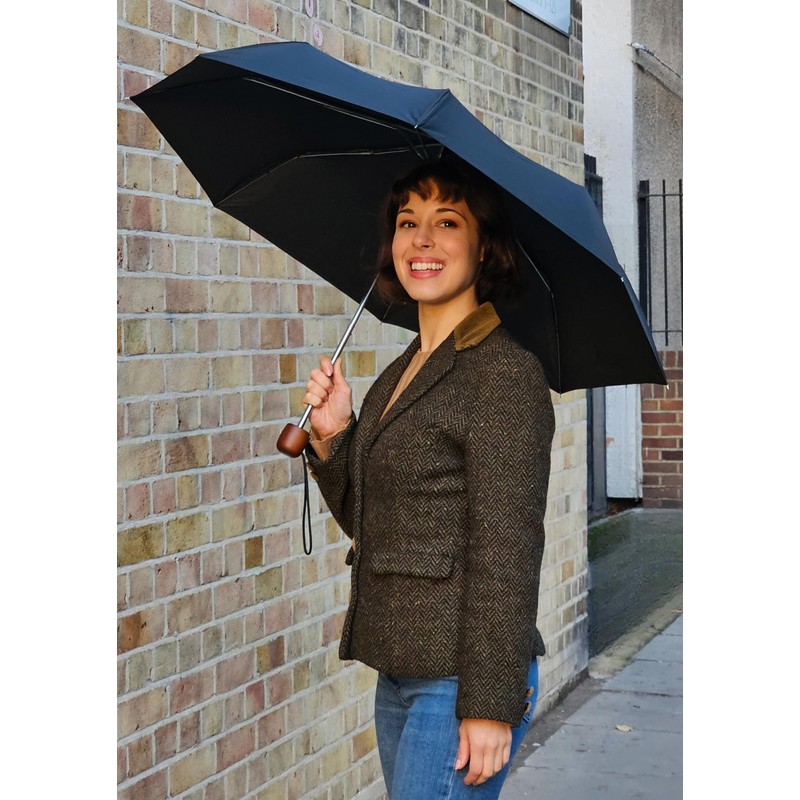 Fulton Stowaway Deluxe Black Unisex_adult Umbrella Deluxe Black One Size