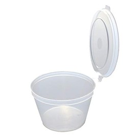 50 Count 2oz 70ml Takeout Containers Leak Resistant PP Containers Sauce Condiment Clickable Hinged Lid Disposable Take Out