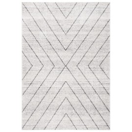 SAFAVIEH Adirondack Collection Accent Rug - 4' x 6', Ivory & Dark Grey, Modern Geometric Design, Non-Shedding & Easy Care, Ideal for High Traffic Areas in Entryway, Living Room, Bedroom (ADR251B)