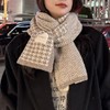 Women's Winter Warm Plaid Knit Scarf Daily Beige