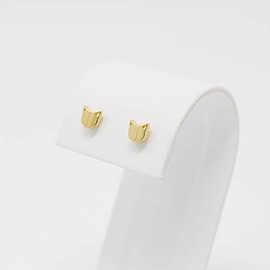 Aretes de Gato Gatito en Chapa de Oro de 22K (Chapa de Oro Dorado)
