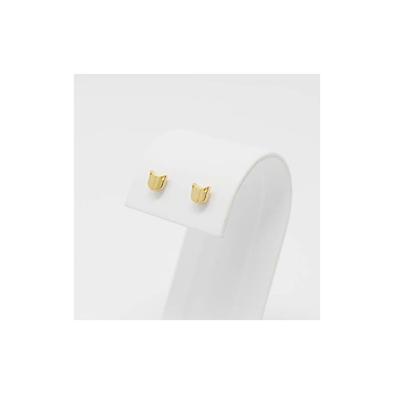 Aretes de Gato Gatito en Chapa de Oro de 22K
