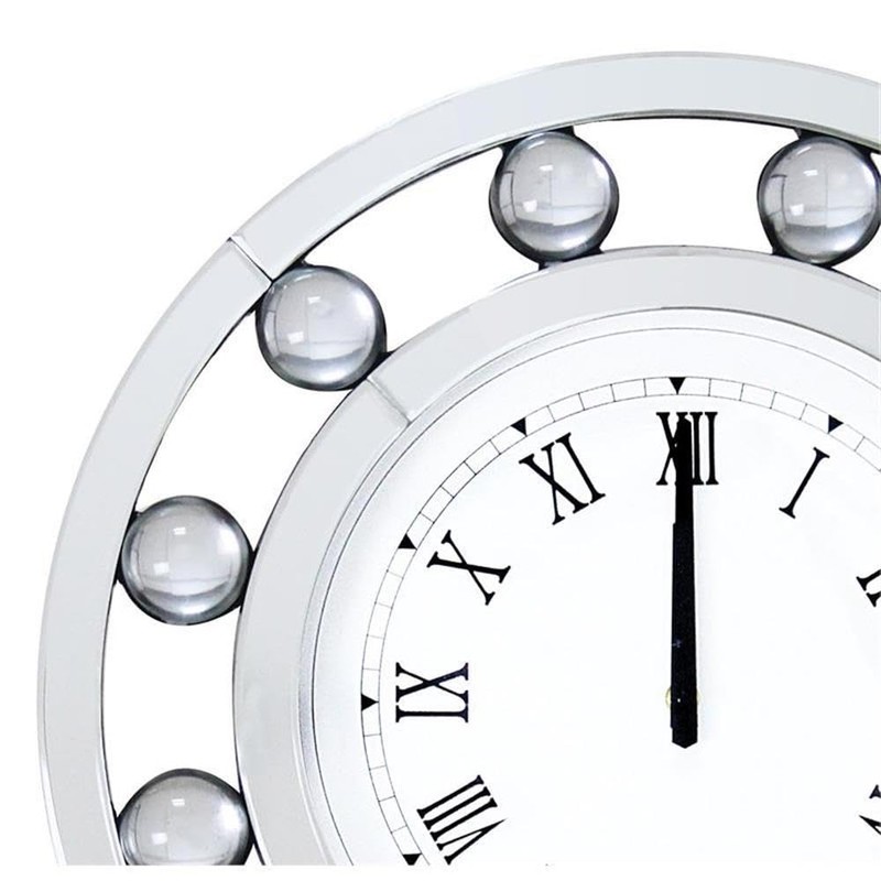Acme Boffa Round Wall Clock with Circular Floating Crystal in