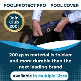 Winter Pool Cover 12 ft Round for Above Ground | Ultra Thick & Durable Above-Ground Pool Cover | PoolProtect Pro Premium Cold- and UV-Resistant Pool Cover | by Protectera (Blue, 12ft)