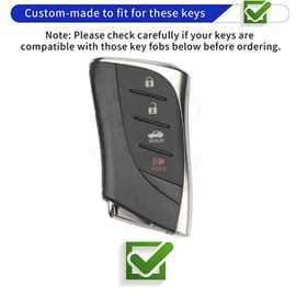 WENHENI Keyless Entry Systems Key for Lexus Key Fob Cover Shell with Keychain Fit for Lexus ES350 ES300h UX200 LS500 LS500H LC500 LC500h (Gold-Pink)