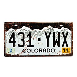 American Sundries License Plate Set of 5 Vintage License Plate Metal Plate Tin Sign Antique Retro