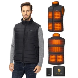 Sevdiea Men’s Heated Vest with Battery Pack Included 16000mAh 7.4V, Warming Heated Vest for Men, Electric Heating Vests for Cycling -L