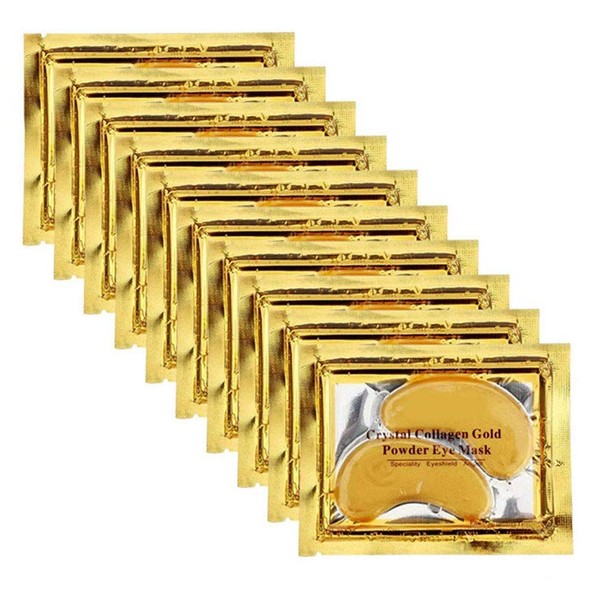 Jakuva 30 Pairs Collagen Gold Eye Masks Powder Crystal Gel Eye Masks For Anti Aging, Remove Bags, Anti Wrinkles, Moisturizing & Hydrating, Under Eye Patches, Gold