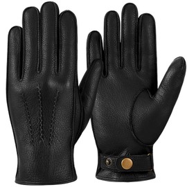 GSG SINCE 1998 Genuine Leather Gloves Warm Wool Lined Sheepskin Gloves Winter Gloves for Driving Black X-Large