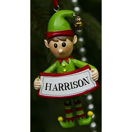 Boxer Gifts Harrison Elf Christmas Tree Decoration | Xmas Bauble Ornament Gift | One for The Whole Family, Ceramic, Multi-Colour, 8 x 4.5 x 2 cm