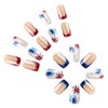 4th of July Press on Nails Short Square Fake Nails