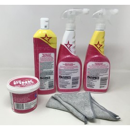 The Pink Stuff - The Miracle Cleaning Paste, Multi-Purpose Spray, Cream Cleaner , Bathroom Foam And 1 Microfiber Cloth Bundle