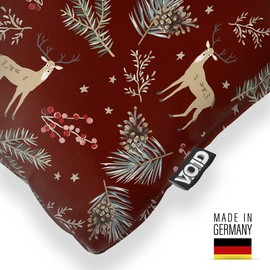 VOID Winter Deer Red Cushion Cover Sofa Cushion Decoration Christmas Winter Christmas Decoration Cushion Size: 50 x 50 cm