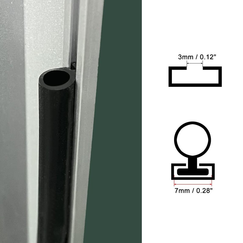 uxcell T-Slot Mount Window Weatherstrip Seal 7mm Bulb Bubble for